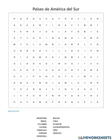 Mapa político de América del Sur