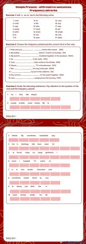 Simple present - frequency adverbs
