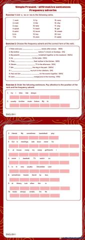 Simple present - frequency adverbs