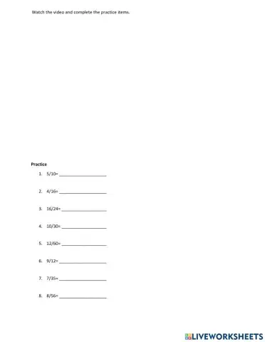 Simplifying Fractions with Video