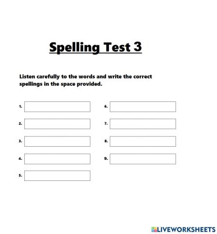 Spelling Test 3