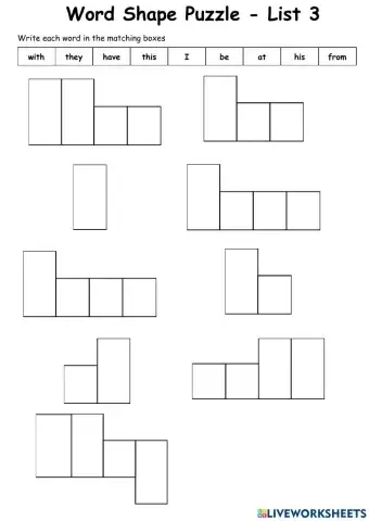 Sight Words - List 3