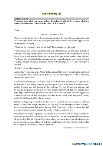 Matura training - reading