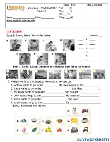 Our World 3 - Unit 1-4