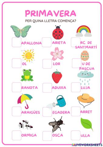 Primeres paraules -primavera