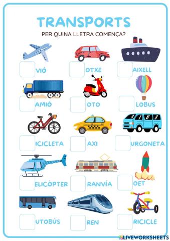 Primeres paraules- transports