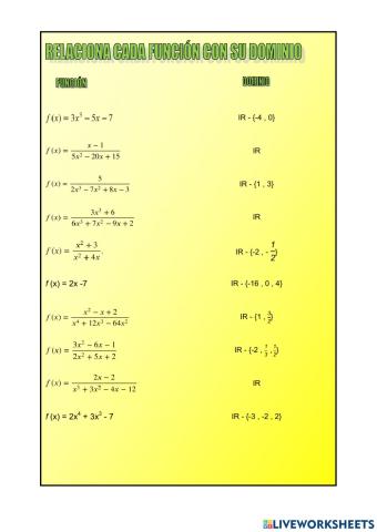 Dominio de funciones