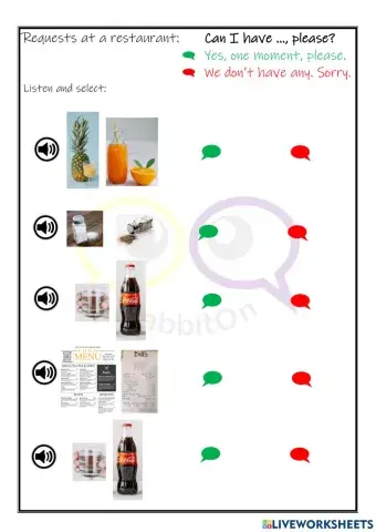 Can I have ...? - Requests at a restaurant