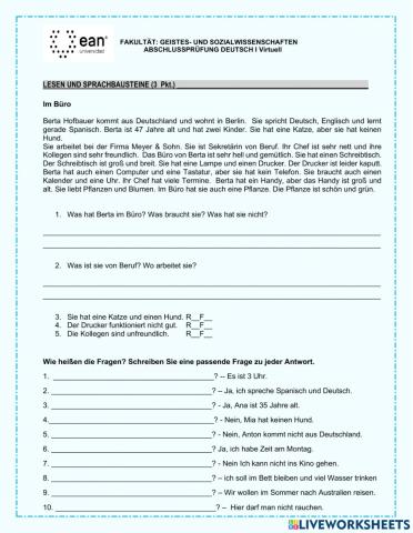 Abschlussprüfung Dt1 -Virtuell