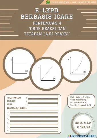 KC E-LKPD Laju Reaksi : Orde Reaksi dan Tetapan Laju Reaksi I