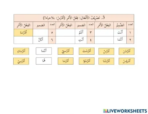 تضريف فعل الأمر
