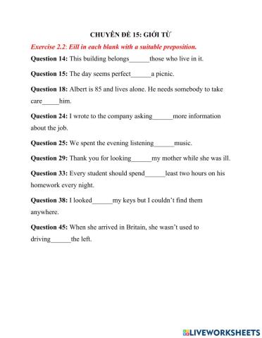 G6 Verb- Adj + Prep P2