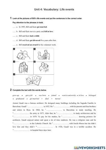 Vocabulary Life events