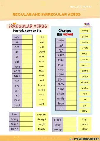 Regular and irregular verbs
