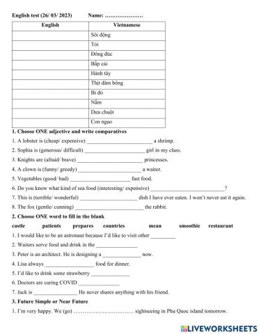 5C - mini test (26.03)