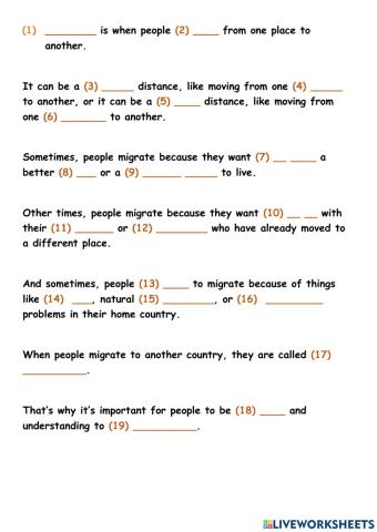 Migration, fill the gaps
