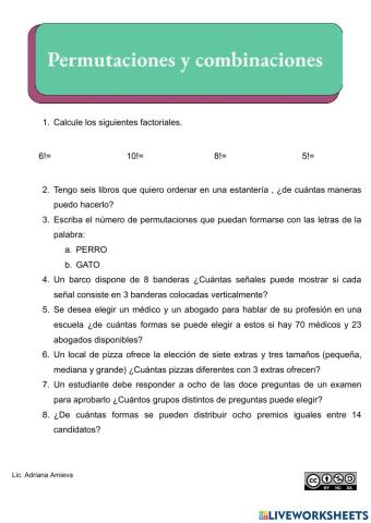 Combinaciones y permutaciones