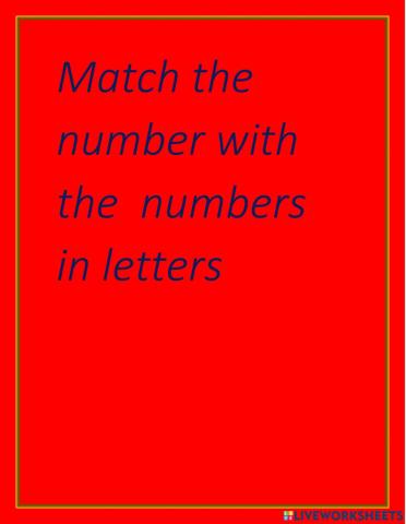 Match numbers