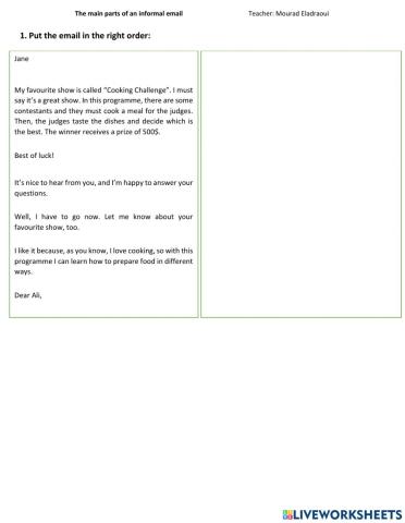 Informal email format