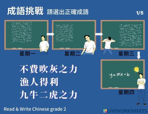 Chinese proverb revision 成語