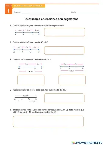 Operaciones con segmentos