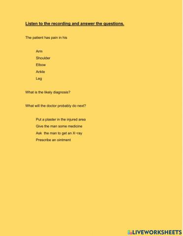 Parts of the body exam v2