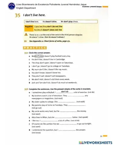 Nivelación present simple n&q