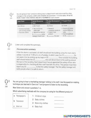 IELTS 5.0 - Unit 5 - Listening practice