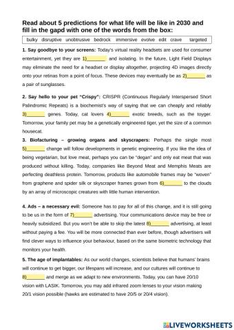 5 predictions for what life will be like in 2030