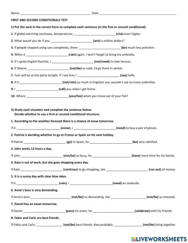 First or second conditional