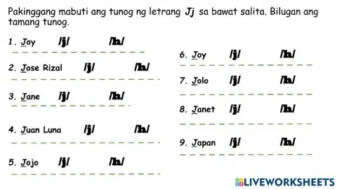 Pagbabagong Tunog ng Letrang Jj