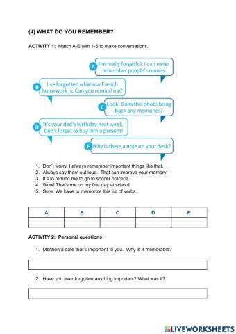 (4) what do you remember