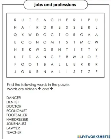 Jobs wordsearch