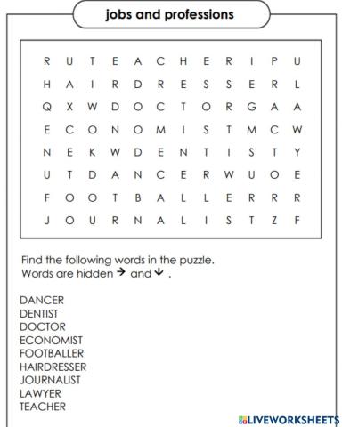 Jobs wordsearch