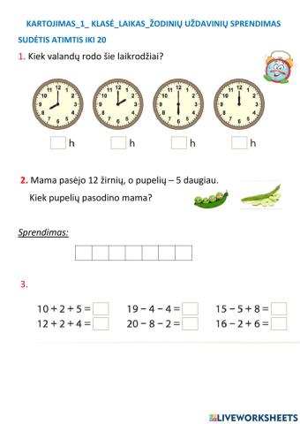 Kartojimas-Laikas- Tekstiniai uždaviniai- Reiškiniai