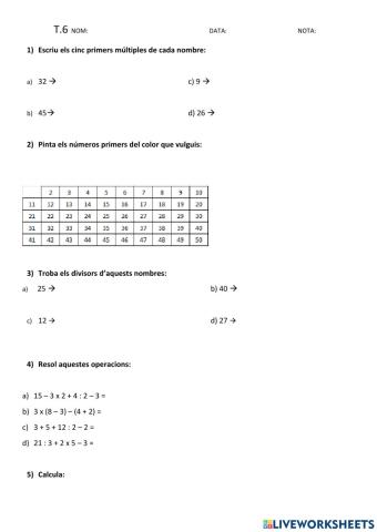 Múltiples i divisors