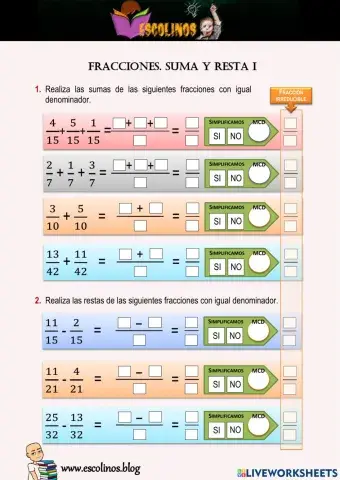 Fracciones. Suma y resta I