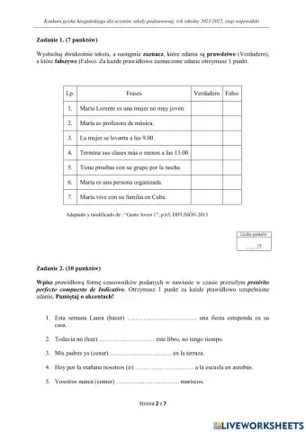 Konkurs języka hiszpańskiego