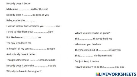 Nobody does it better