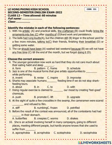 E12- LHP - 2ND Semester - 2022