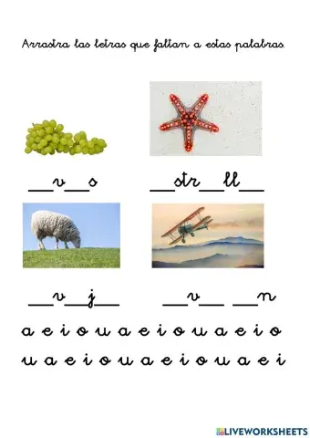 Arrastra las vocales