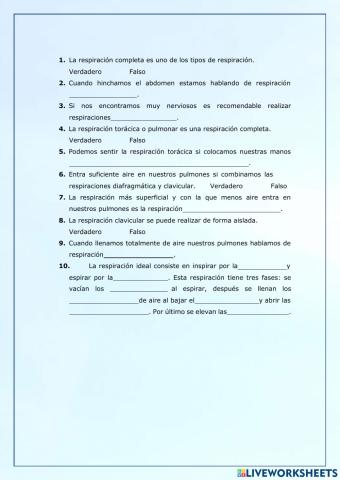 Tipos de respiración