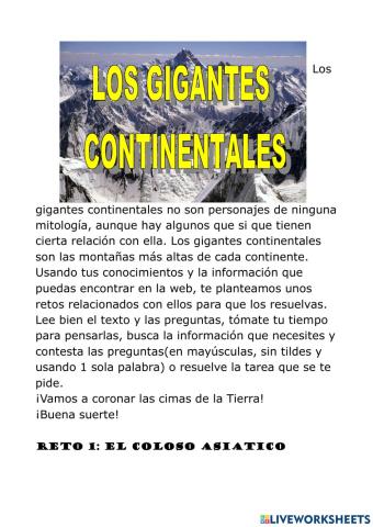 Los gigantes continentales