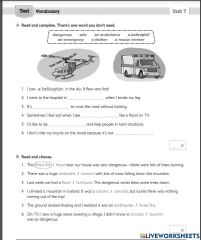 Vocabulary   3º Unit 7