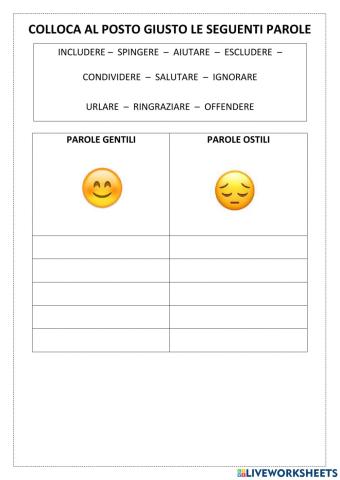 Parole gentili - parole ostili