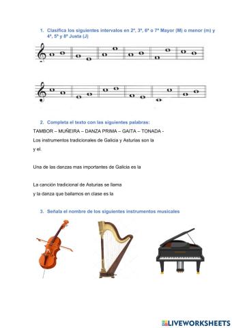 Intervalos e instrumentos de cuerda