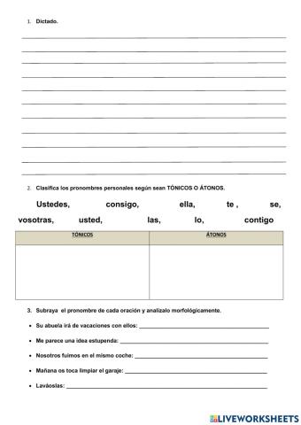 Repaso pronombres personales y verbo