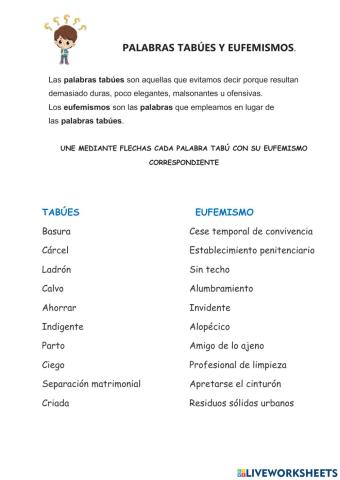 PALABRAS TABÚES O EUFEMISMOS