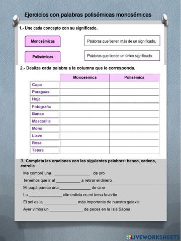 Palabras Polisémicas y Monosémicas