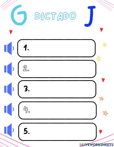 Dictado uso de la g y j